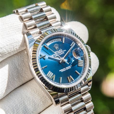 light blue rolex day date|rolex day date 40 mm.